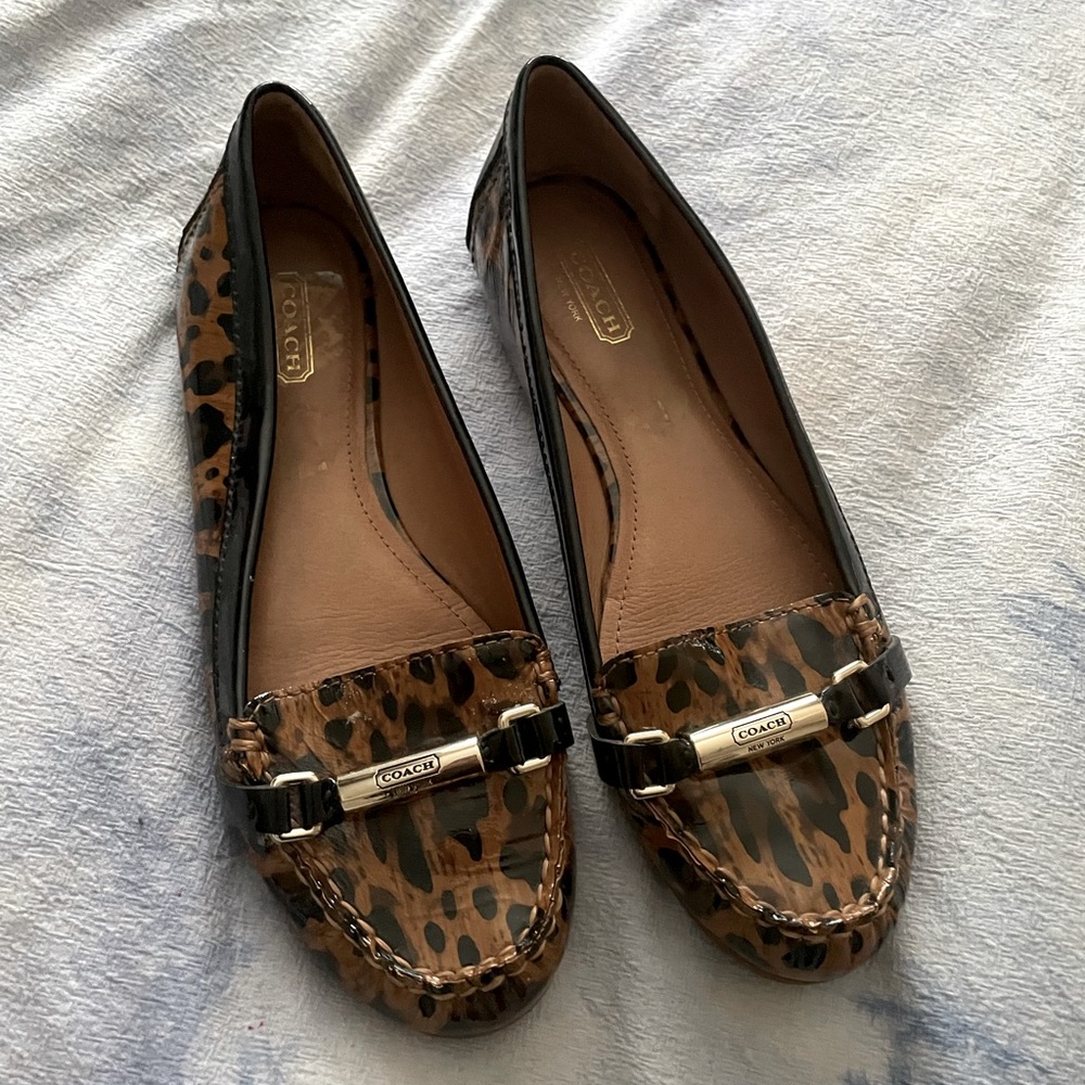 Coach leopard slippers